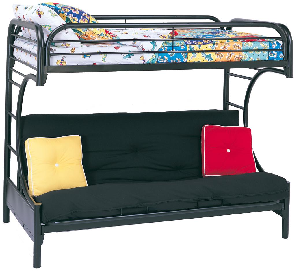 Metal high outlet sleeper with futon